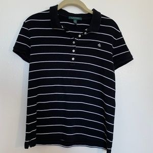 Lauren Ralph Lauren Black & White Stripe Polo